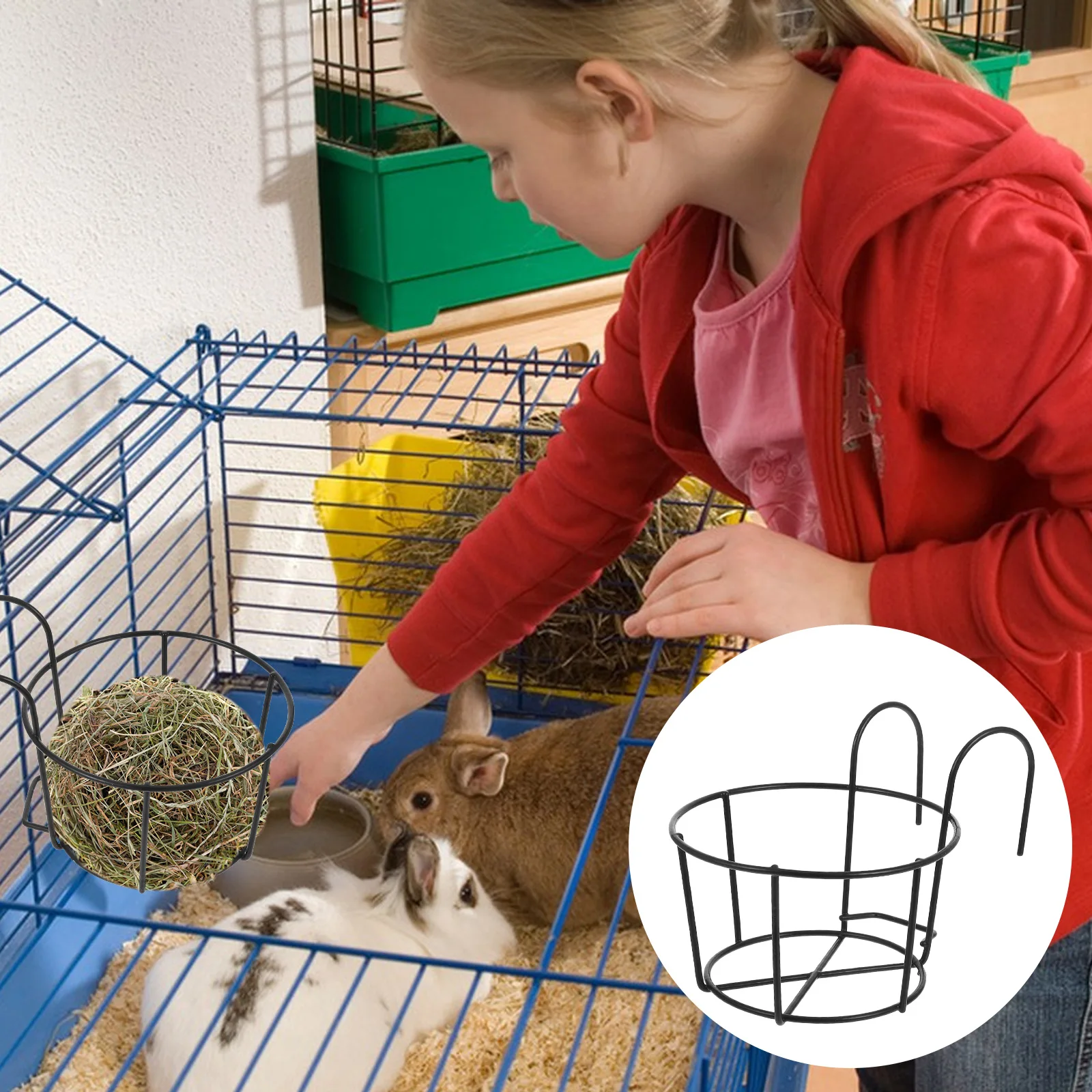 

Rabbit Hay Feeder for Rabbits Multifunctional Rack Guinea Pig Stand Wrought