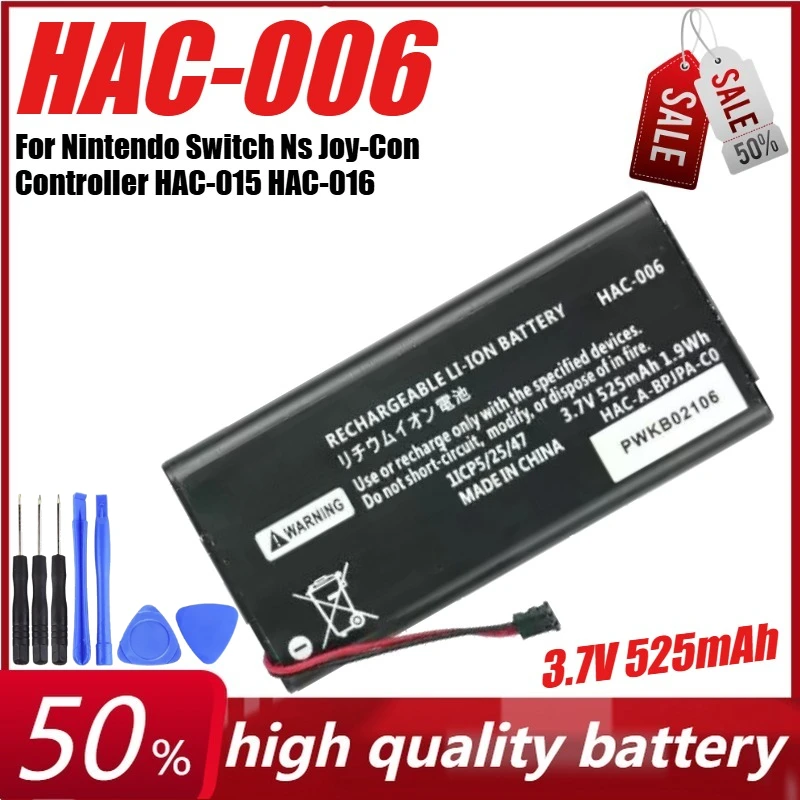 

3.7V 525mAh HAC-006 HAC006 Battery for Nintendo Switch Ns Joy-Con Controller HAC-015 HAC-016 HAC-A-JCL-C0 HAC-A-JCR-C0+Tool