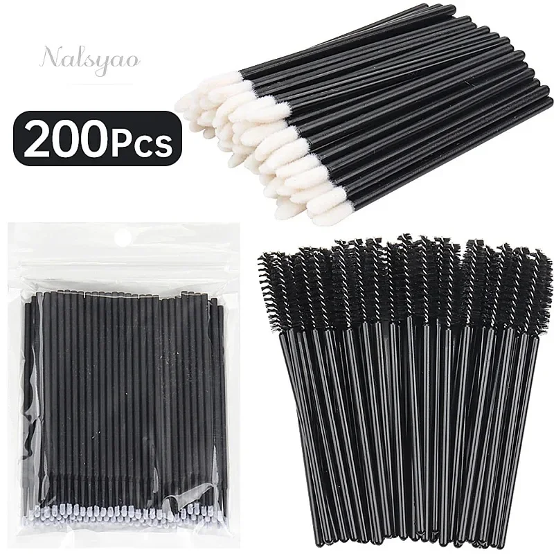200pcs Eyelash Extension Removal Brush Micro Wand Disposable Applicator for Lash Adhesive Cleanup