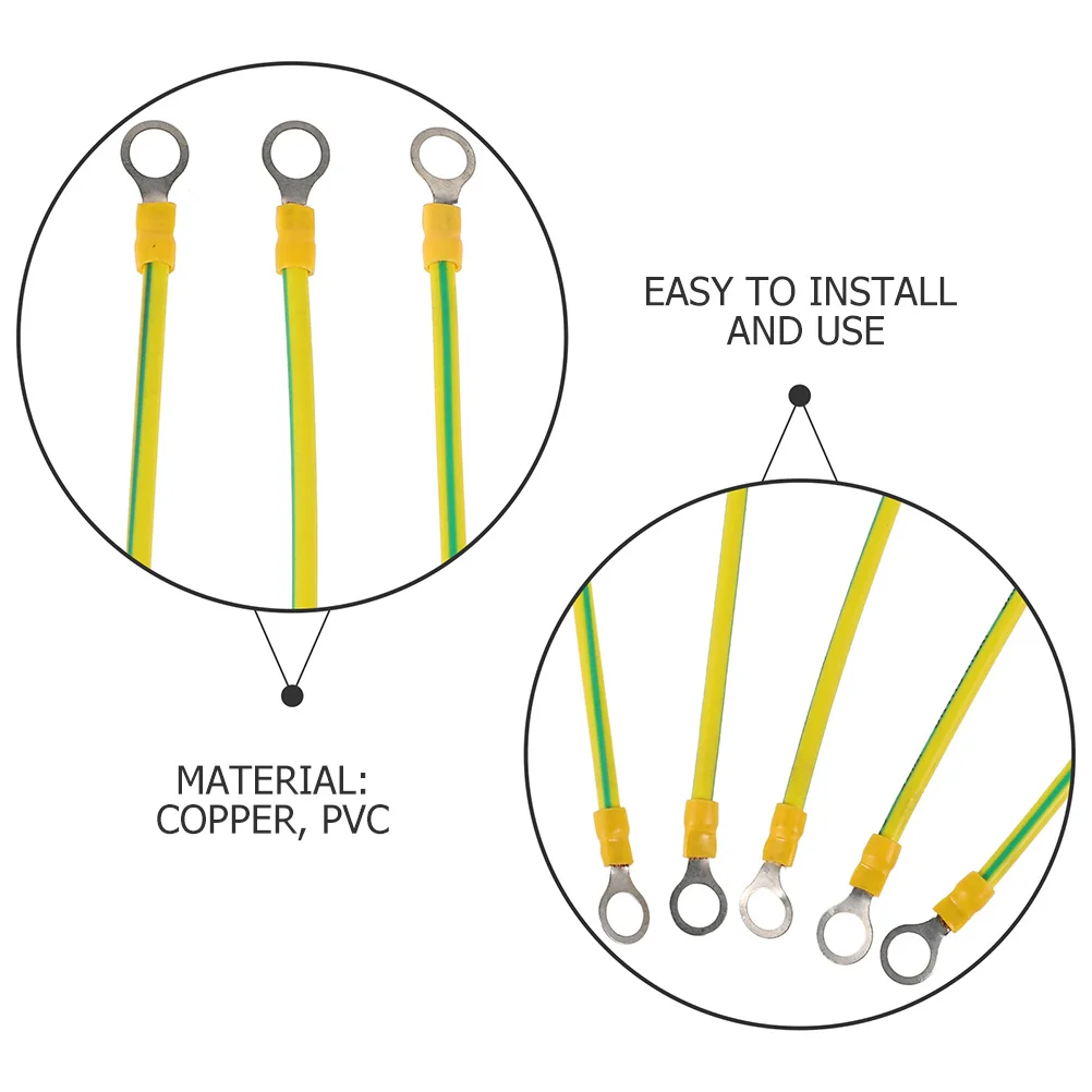 5 peças tiras de aterramento automotivo cabo de motor de cobre trançado para conexão de caminhão de carro conectores de fio de aterramento veículo