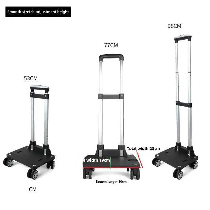 thickened-aluminum-alloy-portable-lightweight-shopping-cart-with-all-metal-wheels-speaker-pull-rod-carriage-stacking-cart