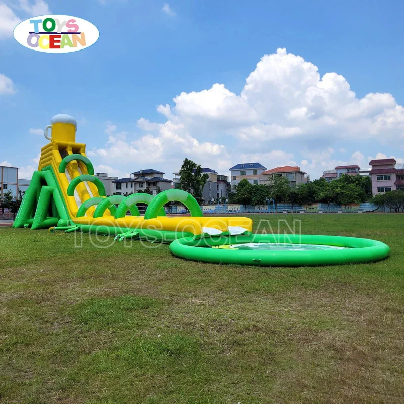Customized Outdoor Large Commercial Inflatable Water Slide with Pool Suitable for Adults and Teenagers