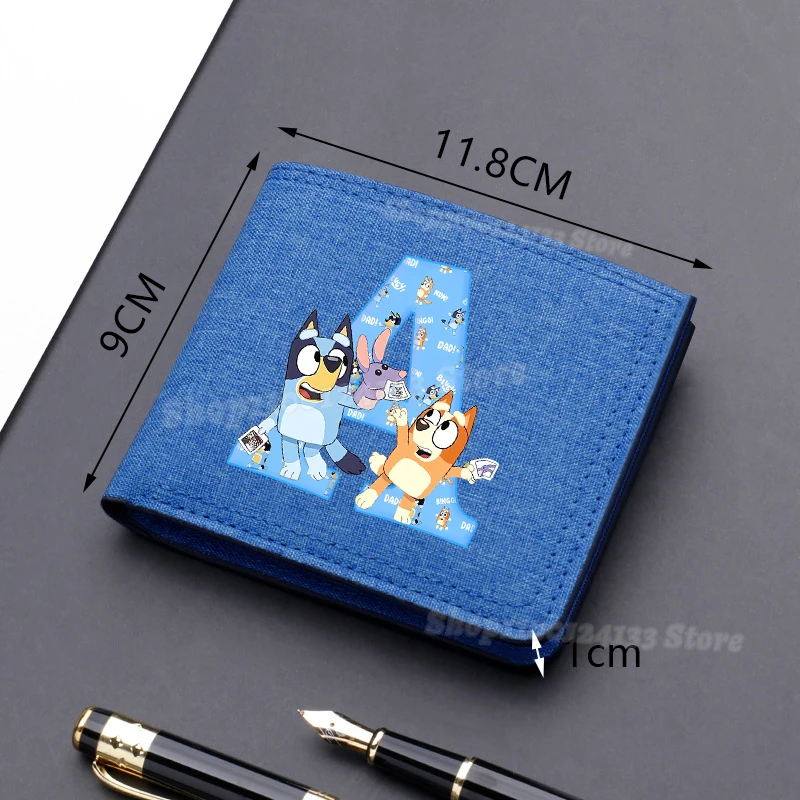 Bluey Foldable Coin Purse Bingo Chilli Letters A-Z Anime Cartoon Print Wallet Men Woman Office Portable Money Bank Card Mini Bag