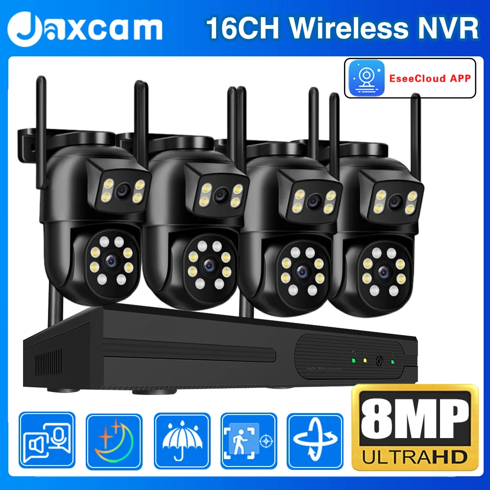 

8MP 4K 16CH WIFI NVR Система видеонаблюдения Комплект автоматического слежения P2P Цветная PTZ IP-камера ночного видения Система безопасности EseeCloud