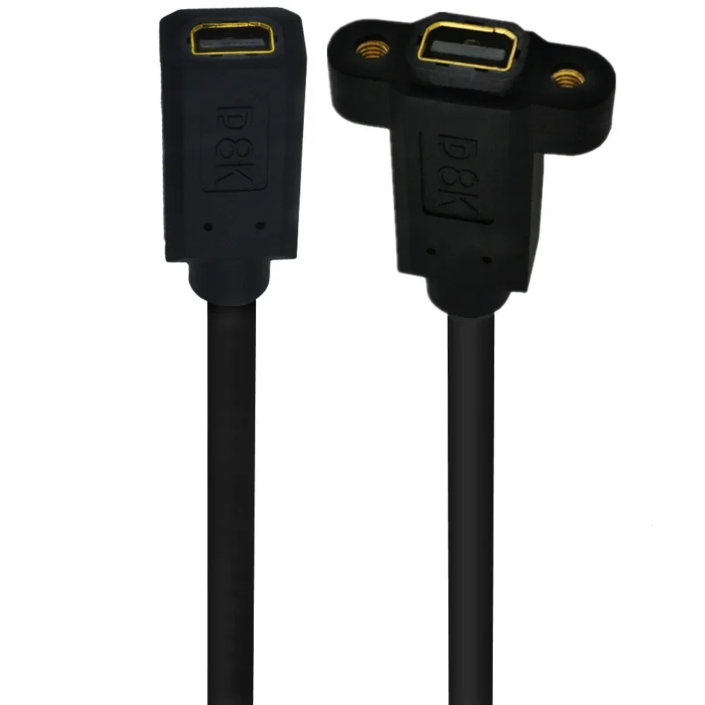 Mini DisplayPort hembra enchufe montaje en Panel a Mini DisplayPort Cable de extensión hembra Mini DP 1,4 V 8K/60Hz 4K/144Hz 0,3 m 30cm