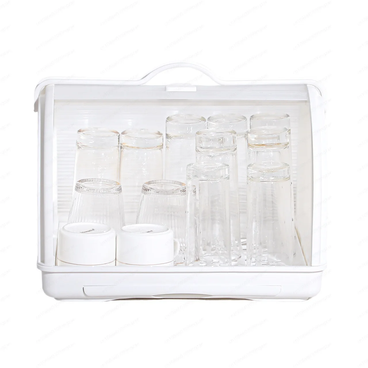 カッププラスチック収納棚ティーカップ棚防塵小型食器収納ボックス水切りラック