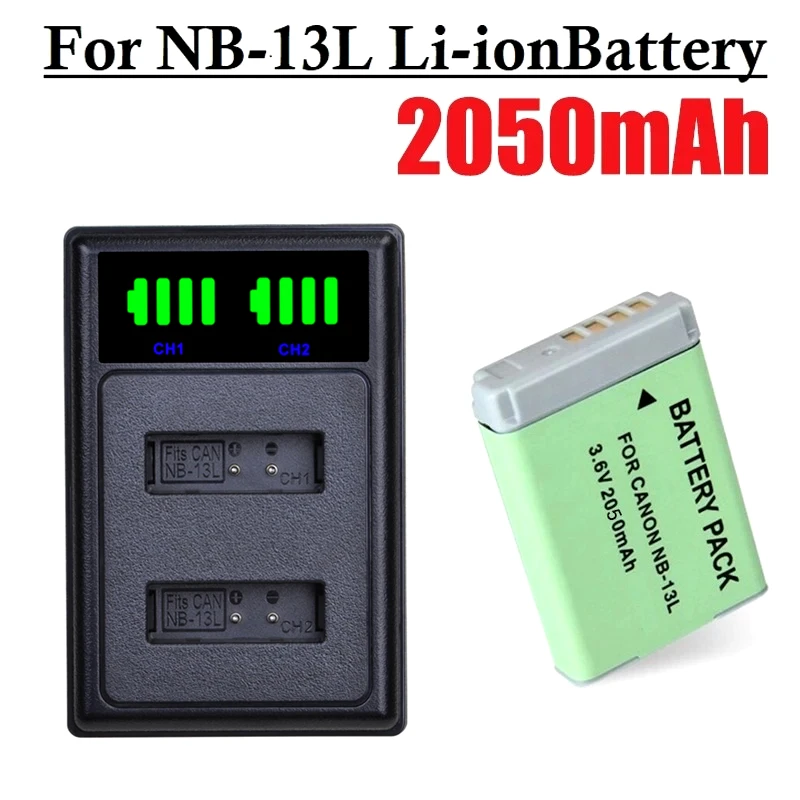 2スロット充電器,NB-13L, 2050mah,g5x,g7x,g9x,g7x,マークii,sx620,hs,sx720,sx730,s,g9x,マークii sx740,hs