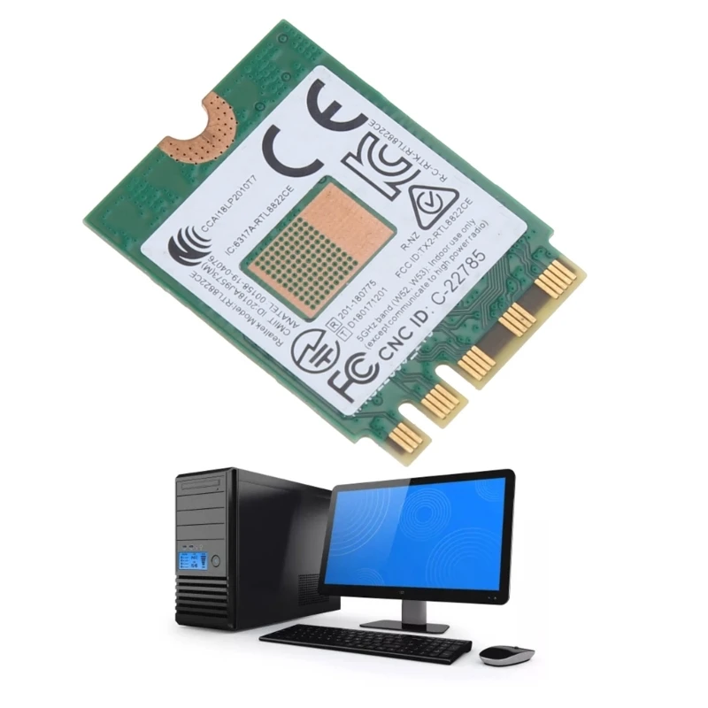 RTL8822CE Gigabit-5G Dual-band MINI PCIEการ์ดเครือข่ายไร้สายBT5.1 802.11AC Dropship