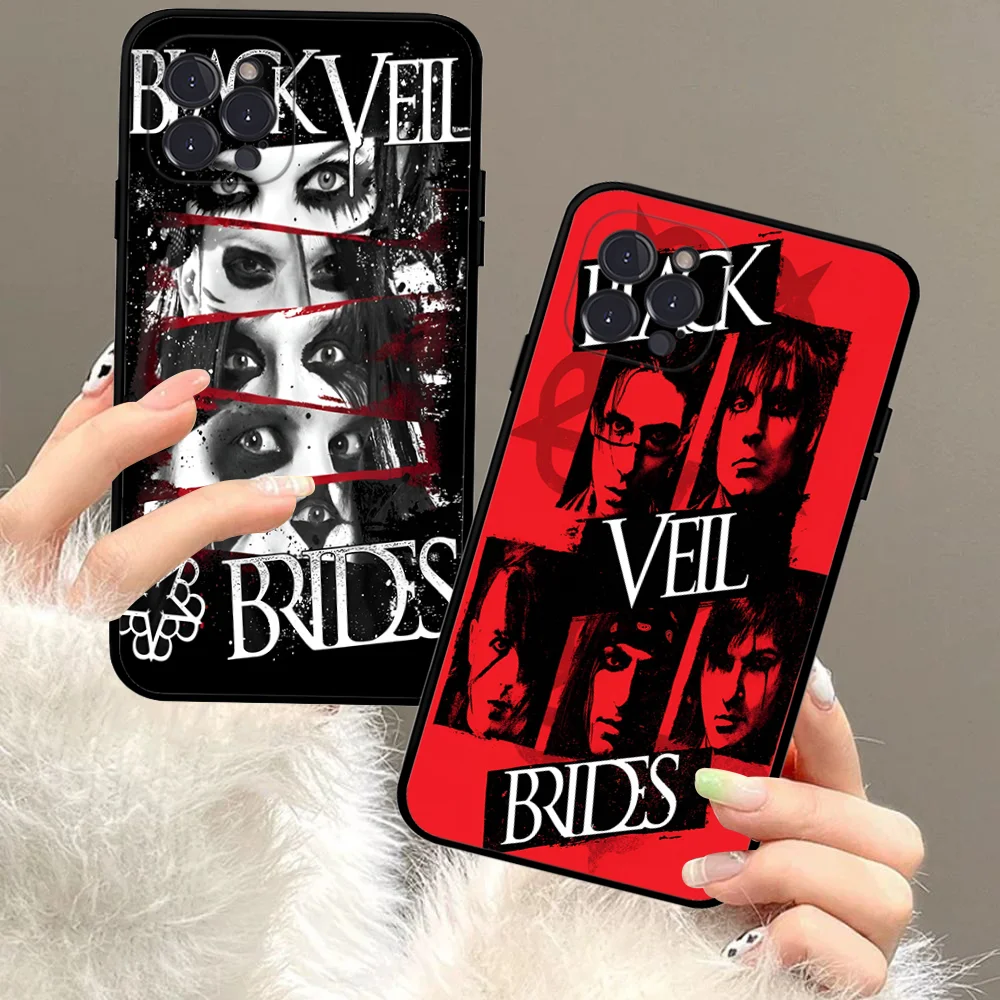 B-Black V-Veil B-Brides Band Phone Case For IPhone 16 15 14 11 12 13 Mini Pro XS Max Cover 6 7 8 Plus X Funda Shell