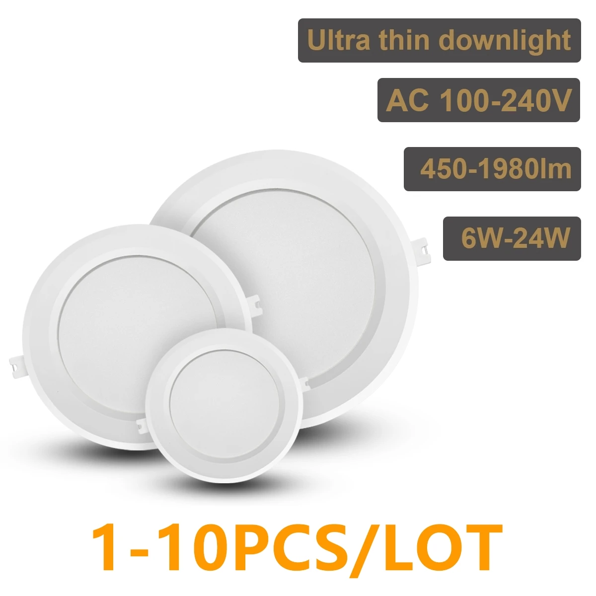 LED Downlight Anti-Glare Led Ceiling Lamp AC100-240V 6W-24W LED Spot Lighting Bedroom Kitchen Led Recessed Downlight