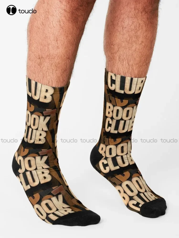 Book Club Socks White Socks Fashion Creative Leisure Funny Art Abstract Oil Painting Socks Comfortable Best Girls Sports 1Pair