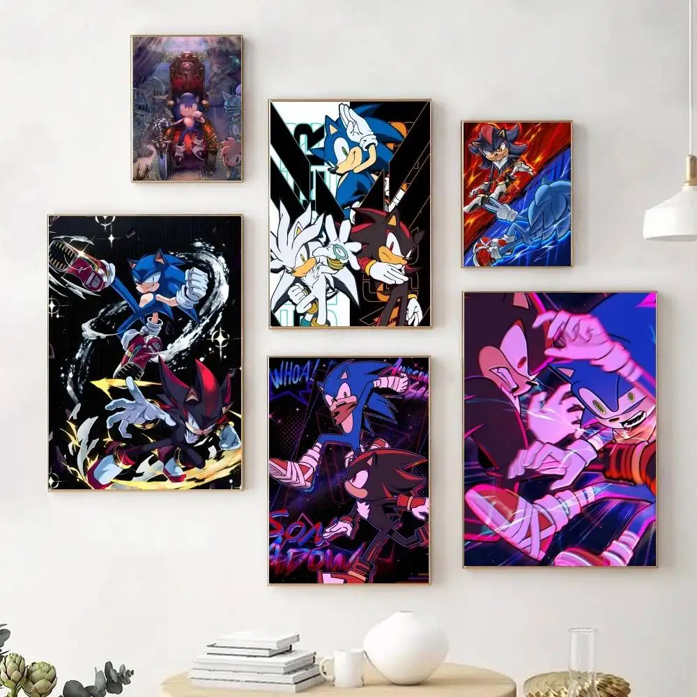 Image of Anime-Spiel Cartoon S-SonicS Manga-Poster Ausgefallener Wandaufkleber für Wohnzimmer Bar Dekoration Wanddekoration