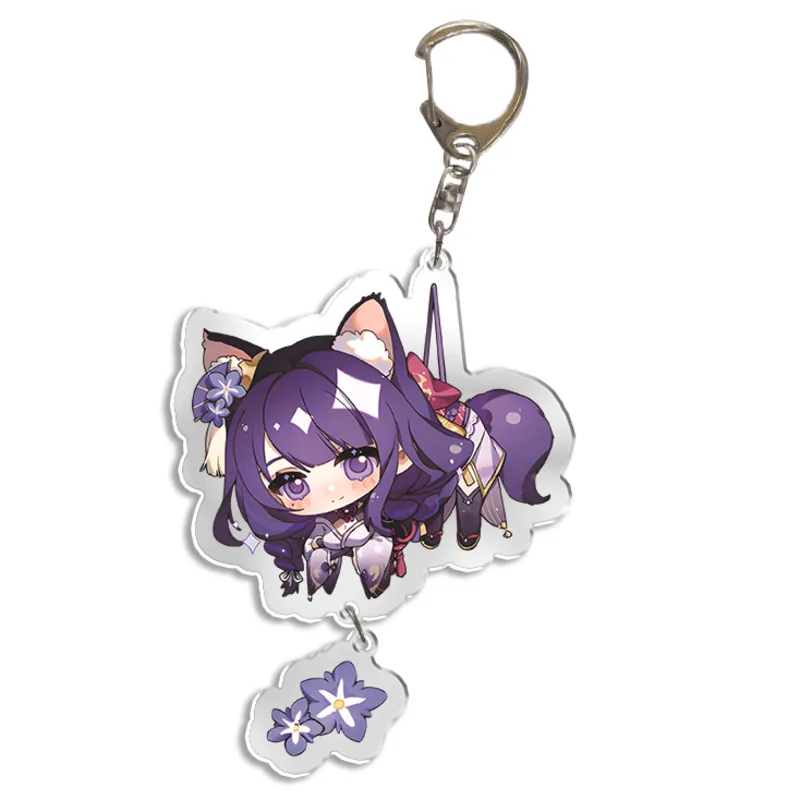 Genshin Impact Key Chain Ring Anime Bag Pendant Traveler Albedo Cute Figure Keyring Charm Custom Double Coated Acrylic Keychain