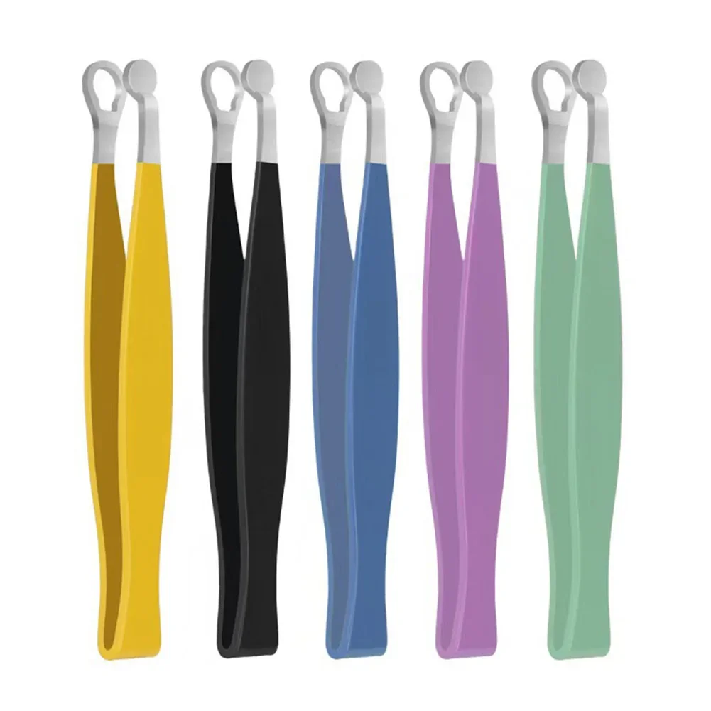 Pinzas para recortar el pelo de la nariz, de acero inoxidable, para cejas, nariz, corte de pelo, manicura, recorte Facial, tijeras de maquillaje, recortador para hombres, 1 ud.