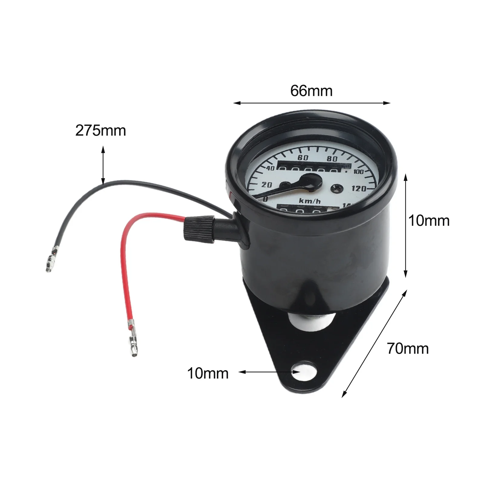 Motorcycle Dual Odometer Speedometer with Total and Daily Mileage Display for Off-Road and Street Use 56MM Metal Housing