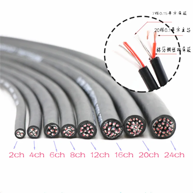 Audio NEW 2 CHANNEL SNAKE CABLE XLR Female/Male Multi-channel audio signal cable car Stage lighting transmission signal cable