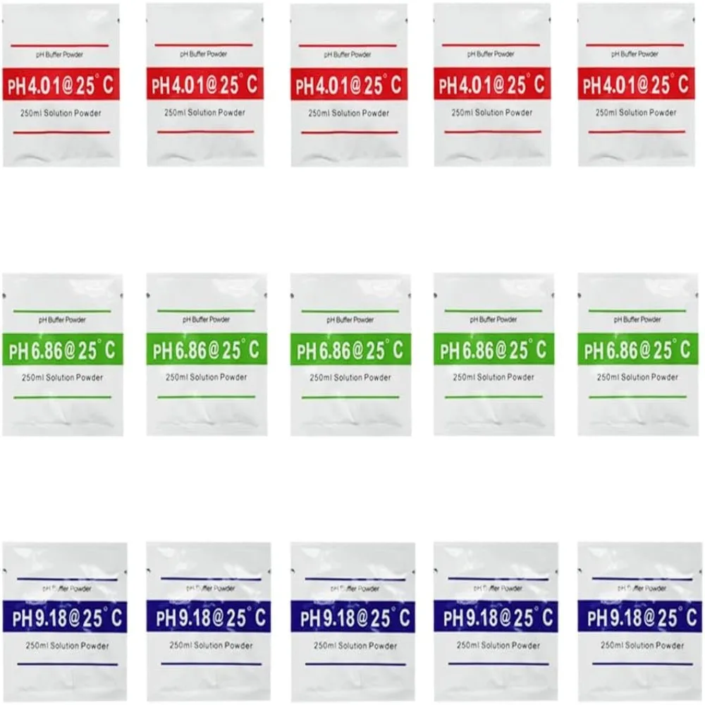 15pcs PH 4.01 PH Meter Calibration Solution Powder PH 9.18 Point 3 Type PH Calibration Powder Packets Precise Calibration