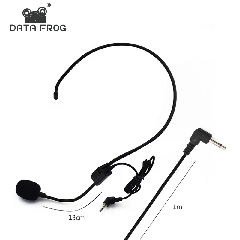 Data sapo profissional 3.5mm microfone com fio fone de ouvido megafone rádio alto-falante amplificador voz som claro microfone para conferência