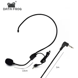 DATA FROG Professional 3.5MM Wired Microphone Headset Megaphone Radio Speaker Voice Amplifier Clear Sound Mic For Conference