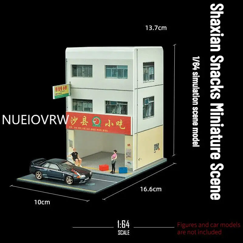 1:64 Maßstab Diorama Garage Modell Stadt Street View Gebäude Shop Restaurants Szene Display architekto nische Modell Sammlung Spielzeug Geschenk