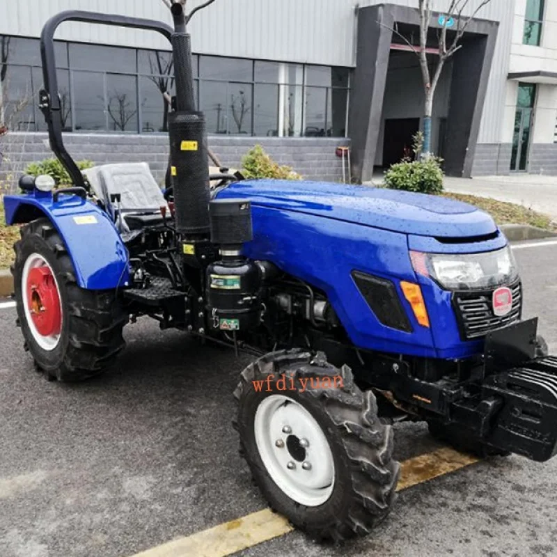 Mini tracteur agricole d'occasion avec chargeur frontal et fixation de niveleuse, petite taille, 25hp, 30hp, 35hp, 50hp