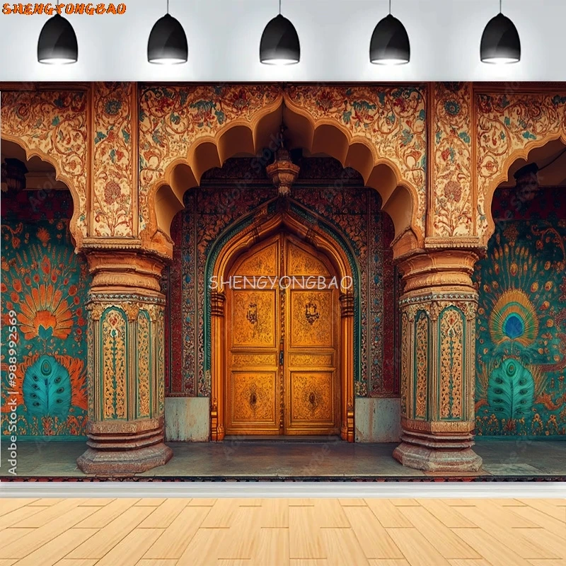 Готическое окно, закат, собор, архитектура, интерьерная фотография, фоны, марокко, арабский дворец, Рамадан, фотофон ZY-01