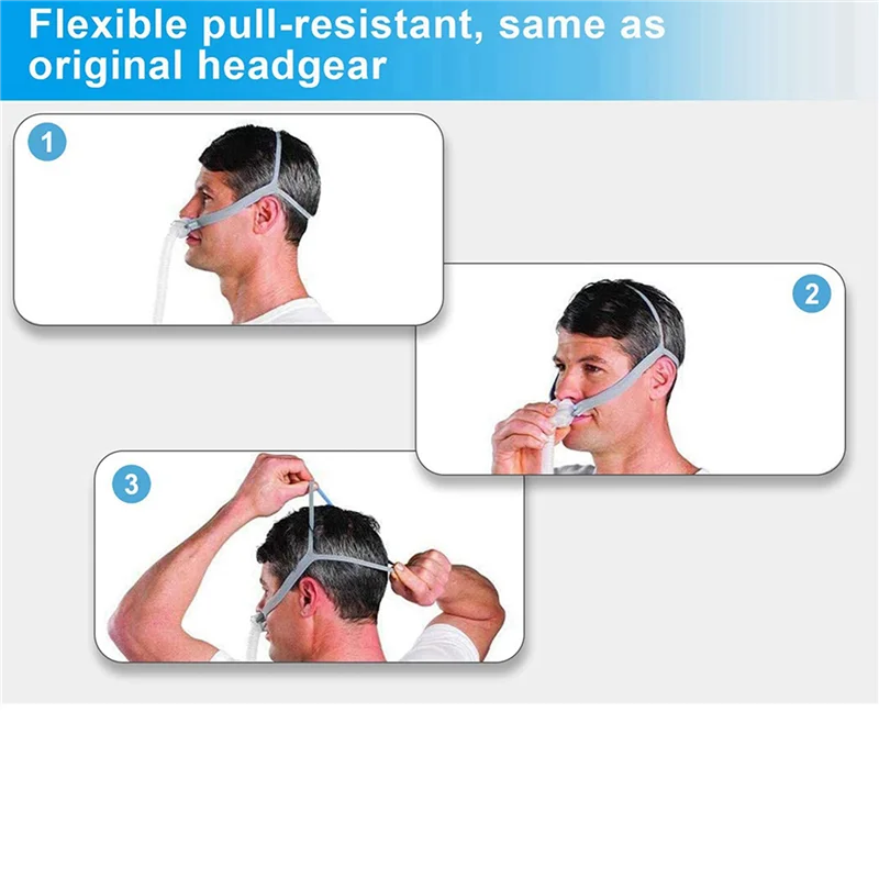 Tutup Kepala Pengganti Kompatibel untuk Resmed Airfit P10 Bantal Hidung Tali CPAP 9 Tali Bahu & 18 Klip Penyesuaian A-VVNB