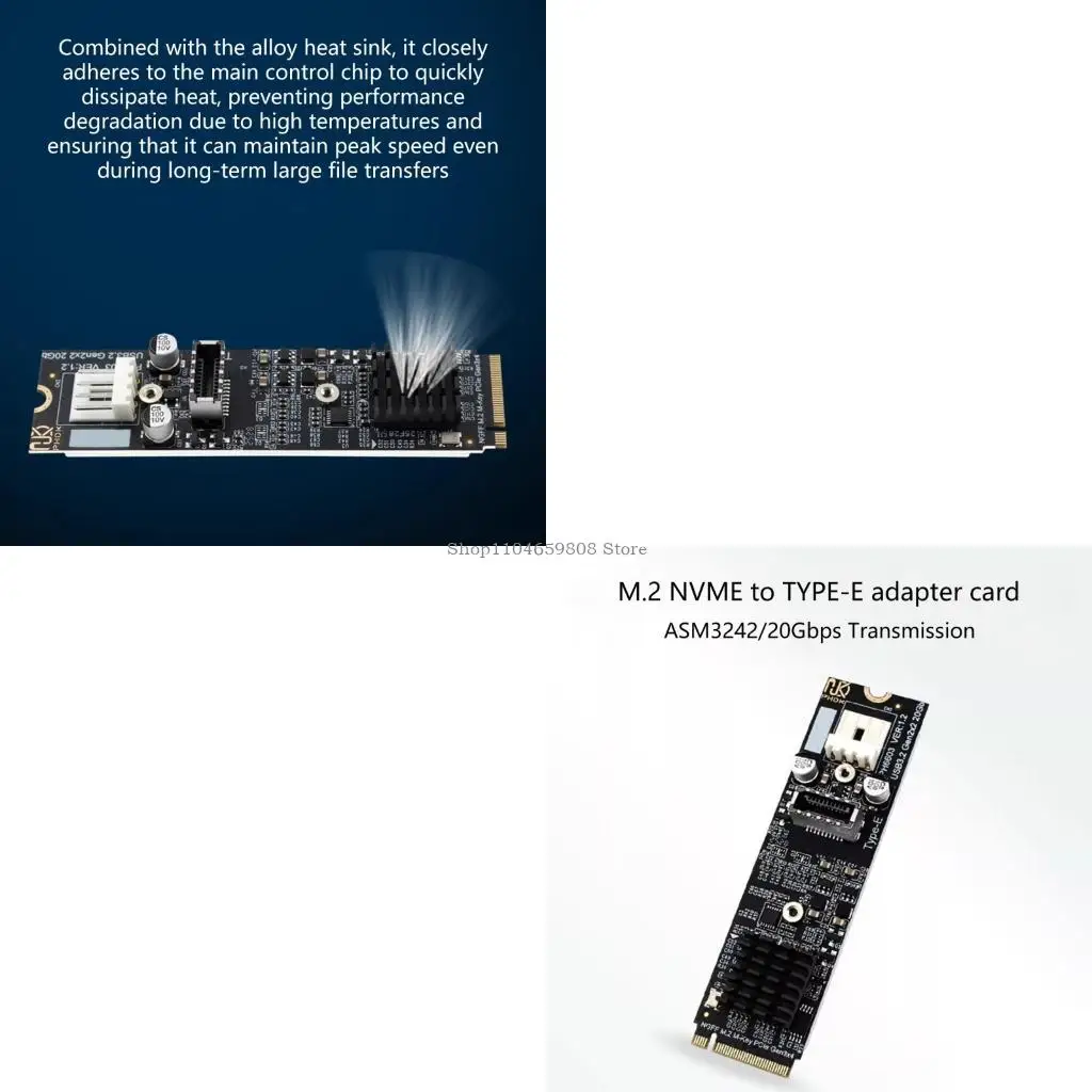 

Конвертер M.2 NVME в 20G Type C Type E без инструментов, настройки для адаптера расширения внешнего хранилища