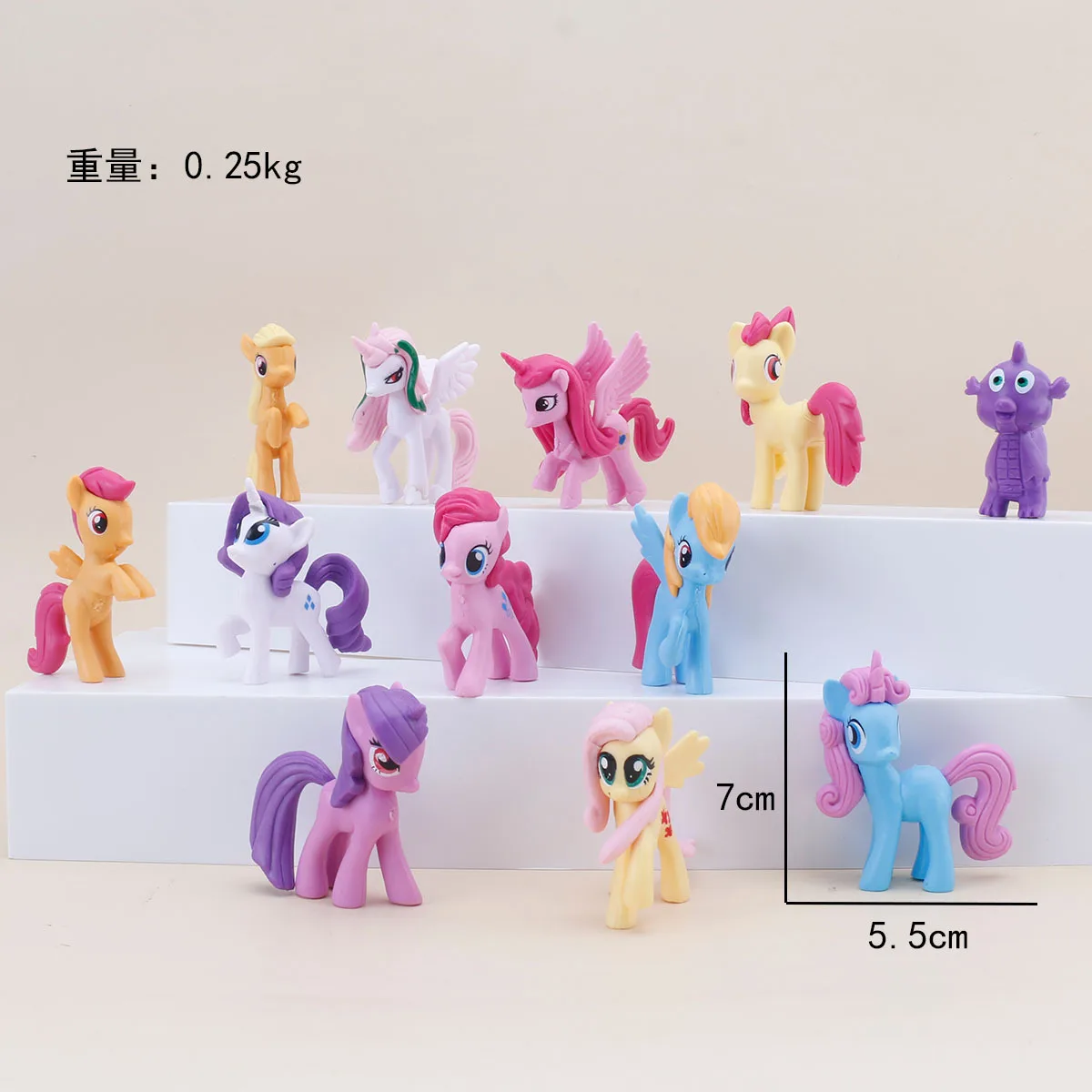 7cm Rainbow Pony Anime Figures Purple Joy Universe Princess Unicorn Dolls Cake Topper Desktop Decor   Cartoon Collection Toy - view 4