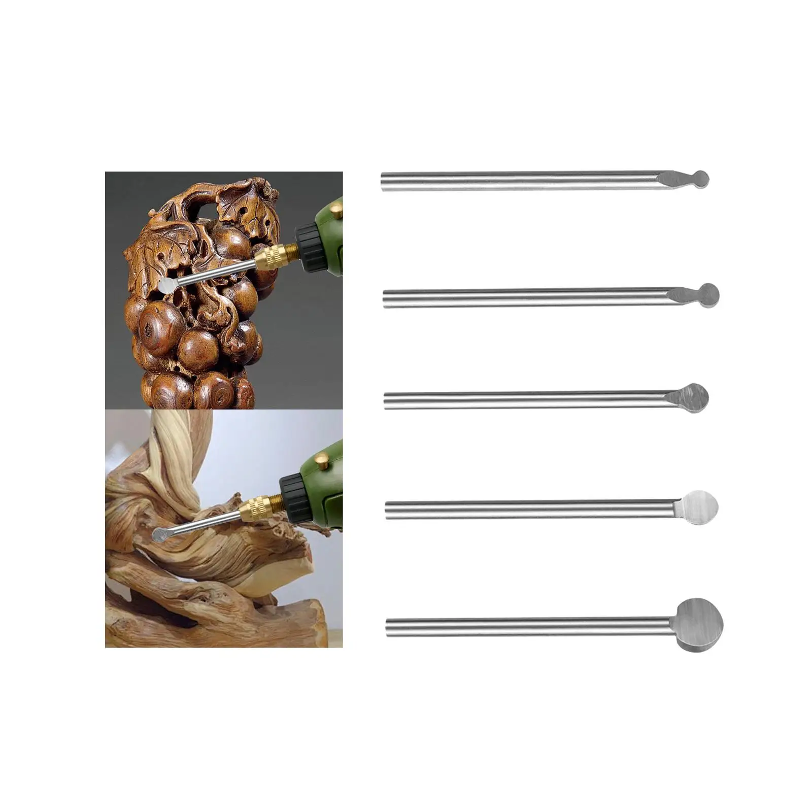 Wood Carving Bit Wood Router Bit 3mm Round Shank Light Engraving Cutter for