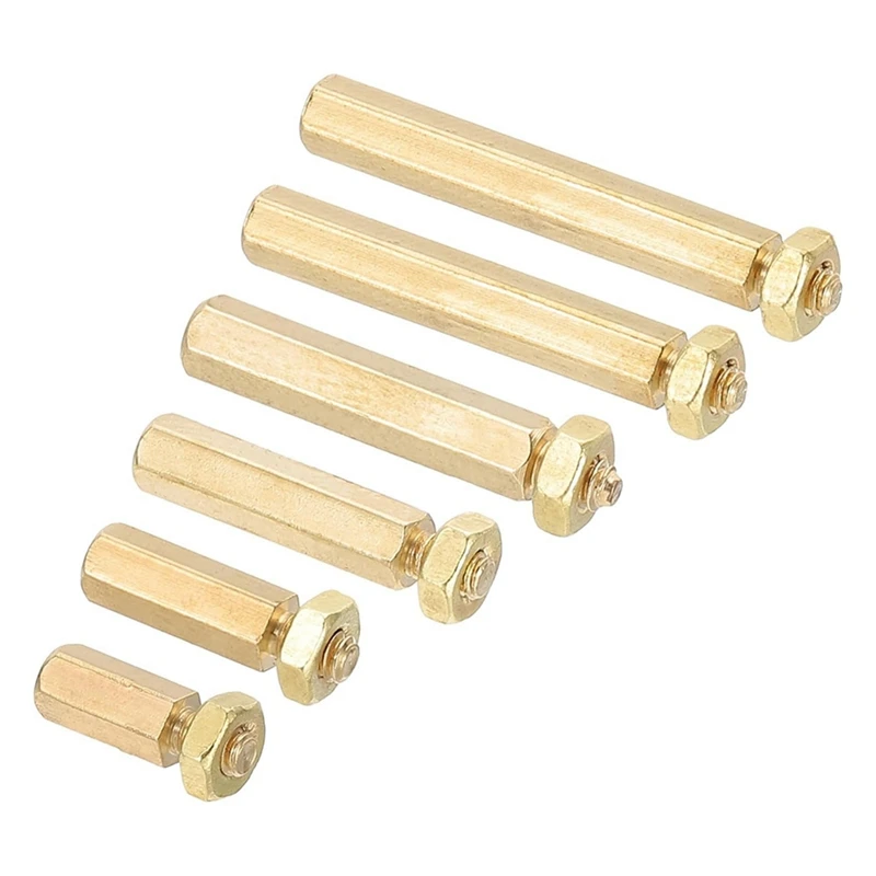 Viti di supporto WISH M2+3 mm, kit combinato dadi per viti con rondella di supporto in ottone esagonale da 240 pezzi maschio-femmina, oro