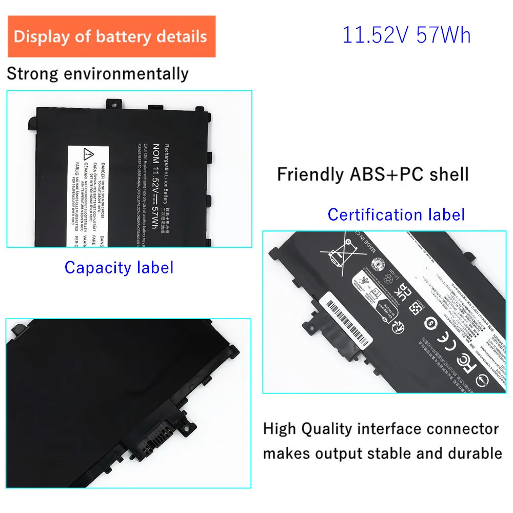

01AV494 01AV430 Laptop battery For Lenovo ThinkPad X1 Carbon 5th 6th Gen ( X1 Carbon 2017 2018) Series 01AV429 01AV431