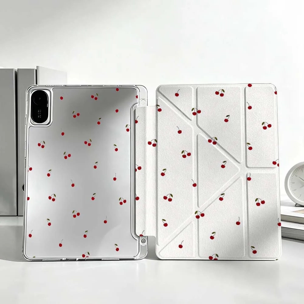 

Minimalist Small Cherry Print Soft For Xiaomi Mi Pad 8 7 6 5 Pro Redmi Pad SE 2 Poco Pad Foldable 3Y Tablet Case