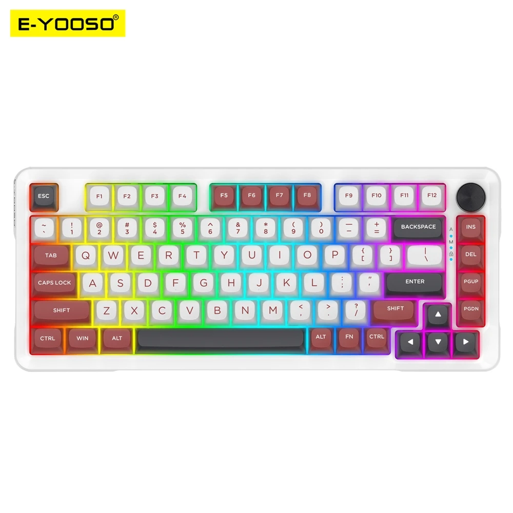 E-YOOSO Z82 USB RGB Mechanical Gaming 78% Wired Keyboard 82 Keys Layout Hot-Swap Gamer for Computer PC Laptop
