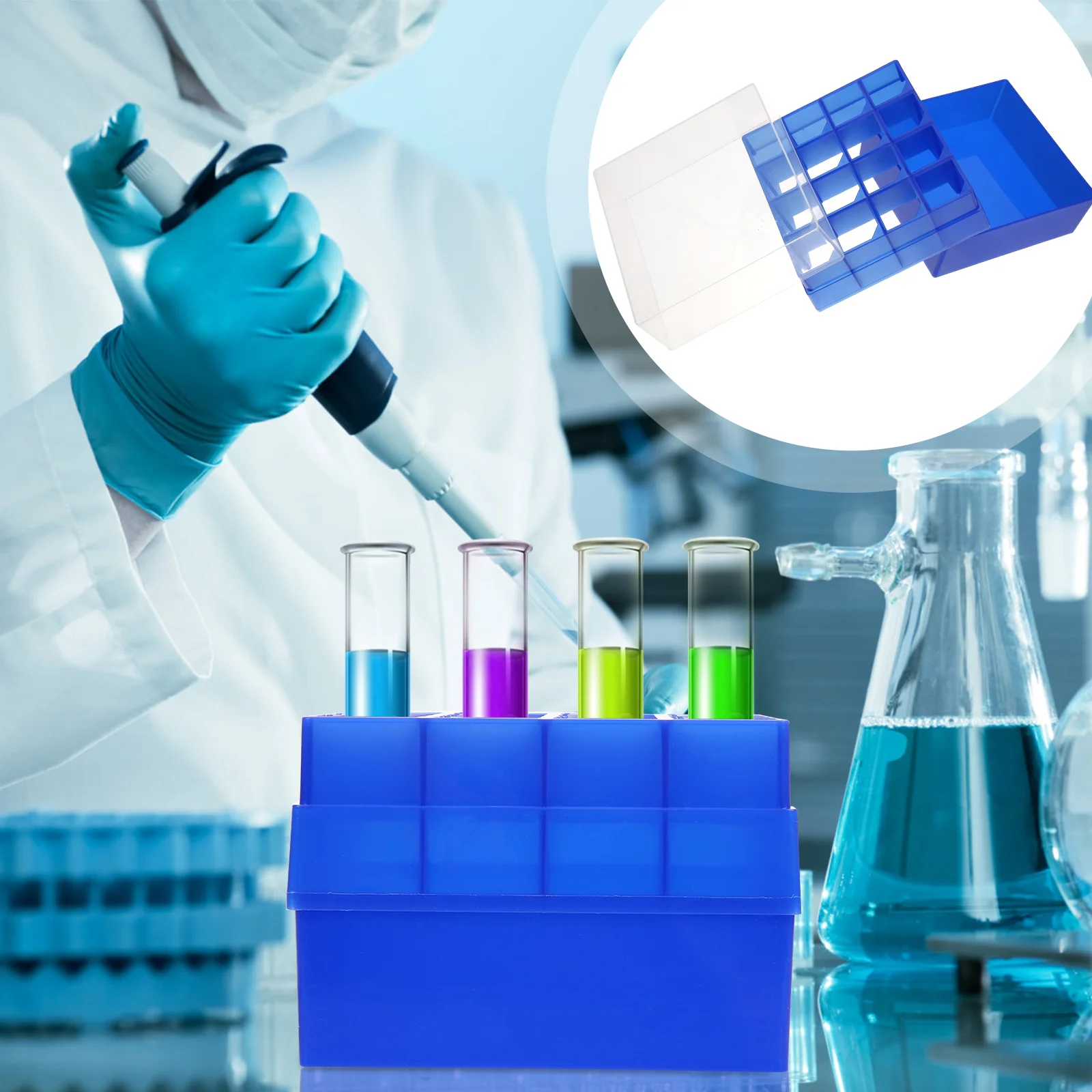 Contenedores de almacenamiento para congelador, caja de tubos para centrífuga, soporte de microcentrífuga de preservación de plástico