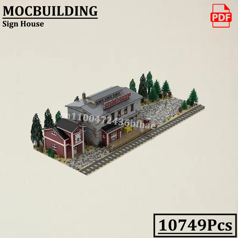 

Знак Дом Кирпичи Городской магазин Блоки Вид на улицу Железнодорожные здания Железнодорожные аксессуары MOCBUILDING Строительные игрушки Подарок