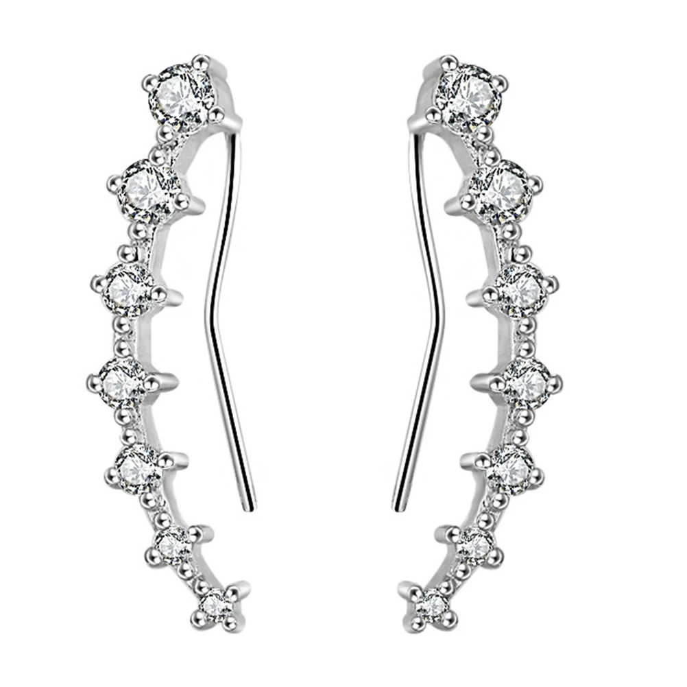 

1 Pair Zircon Studs Handcrafted Elegant Ear Cuffs For Women Banquet Wedding Party Jewelry Gift Bride Proms Zirconia Ear