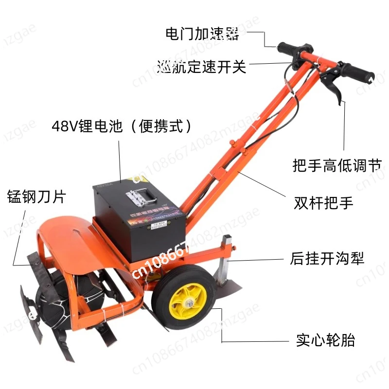 

Electric lawn mower, small trencher, multi-functional hoe, scarifier, household rechargeable weeding and micro-tiller
