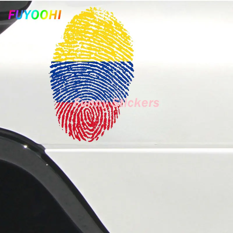 FUYOOHI Funny Sticker for Colombia Fingerprint Vinyl Car Sticker Personality Custom Printing Waterproof Decal for Vehicle