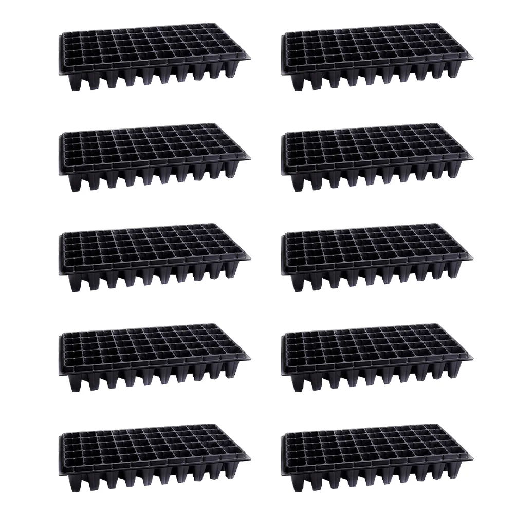 

10 Pcs Seedling Tray Germination Starter Garden Tray for Flowers Vegetables Saplings Herbs 50 Holes Material Easy Transplant