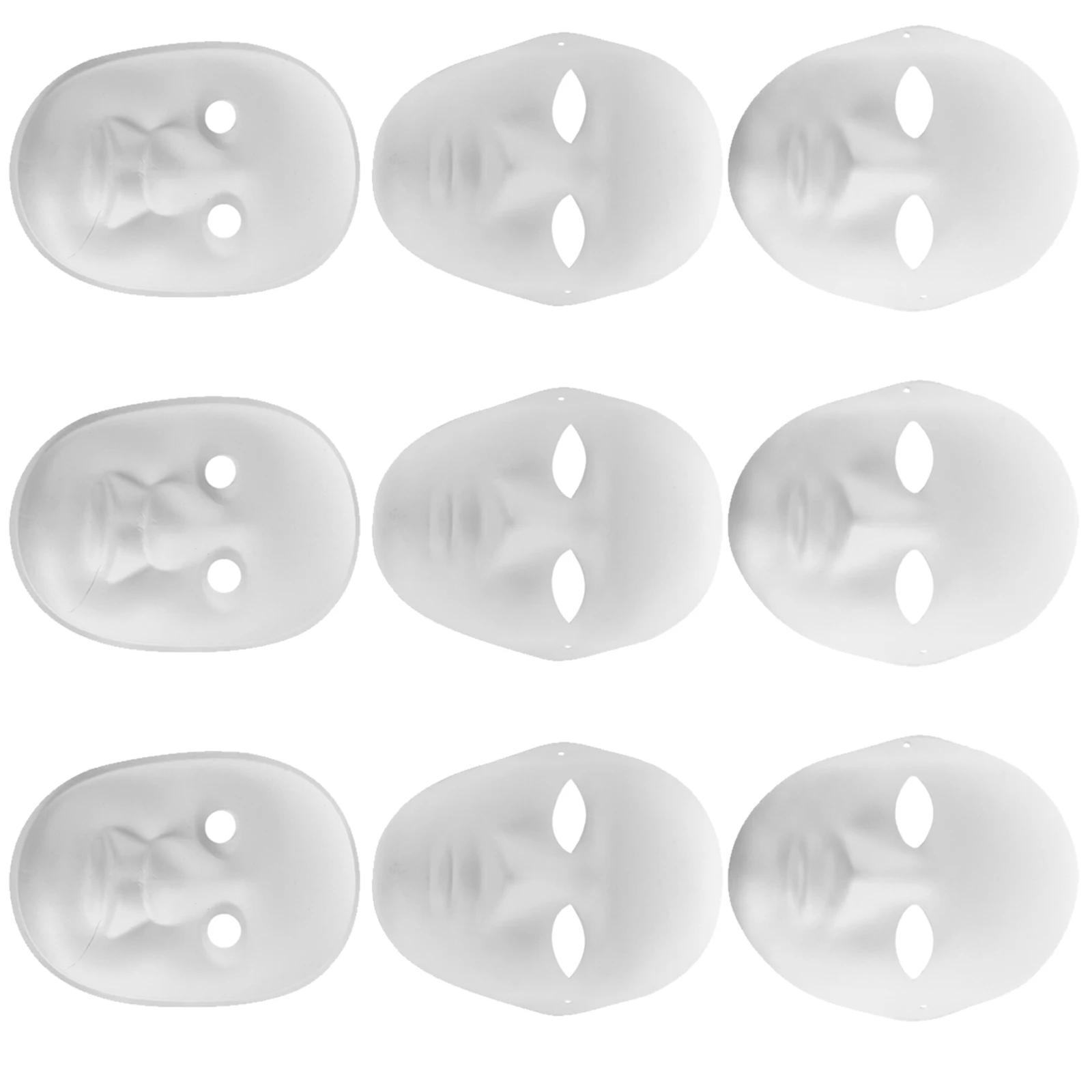 

9 Pcs Hand Painted Mask Blank White DIY Paper Masks for Dance Party Prom Craft Paintable Masquerade Cosplay Accessories School