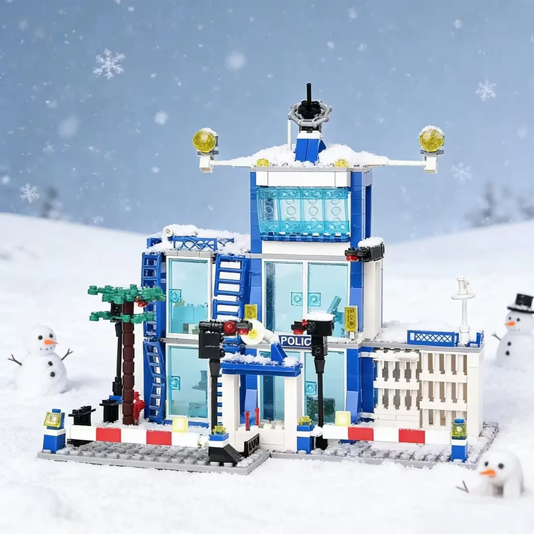 Difficulty Police Department Car Assembly Blocks Set Children's Educational  Toy with Small Particles for Creative Learn