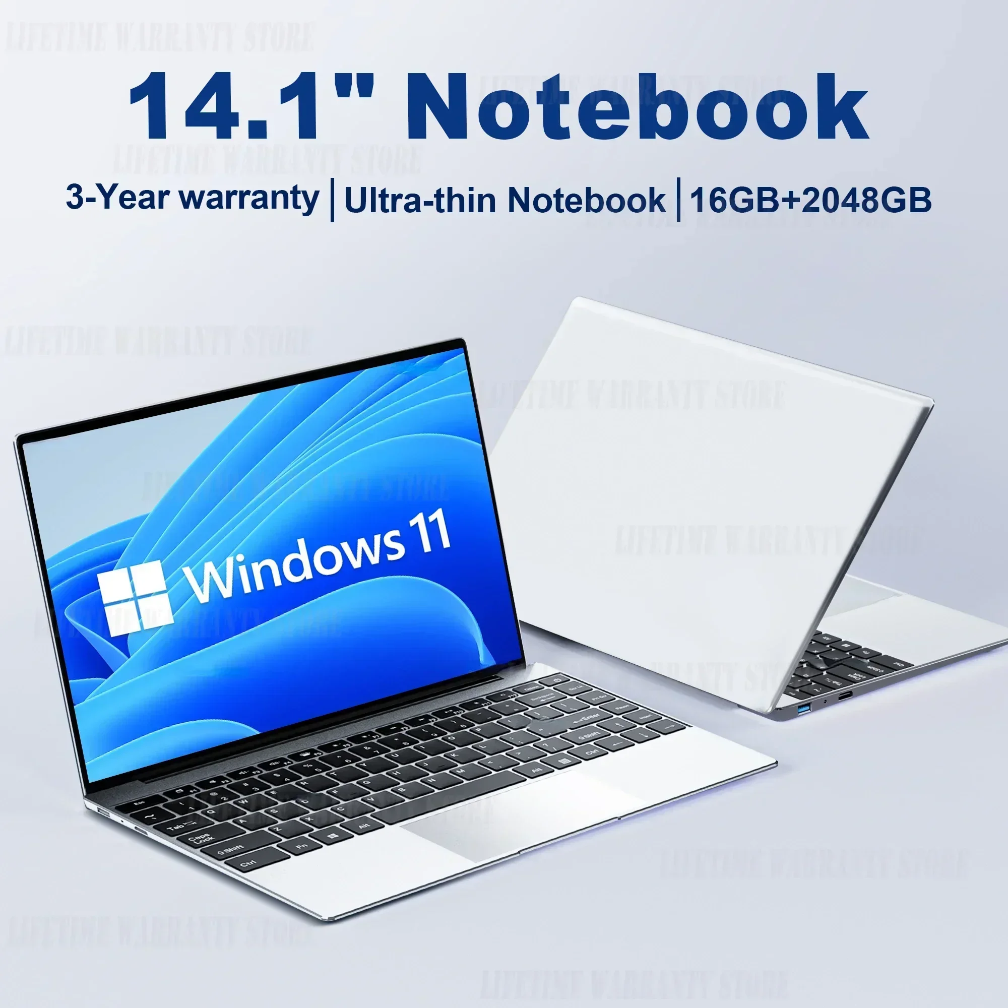 Portátil ultradelgado de 14,1 pulgadas, 16GB de RAM, 2TB SSD, Intel N3700, portátil, Gamer, pantalla de 1920x1080, ordenador de estudio de oficina, PC, Windows 11 Pro