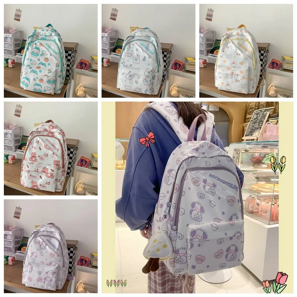 

Patterned Polyester Anime Printed Backpack Large Capacity Cartoon Graffiti Rucksack Ultralight Dog Student Daypack Women