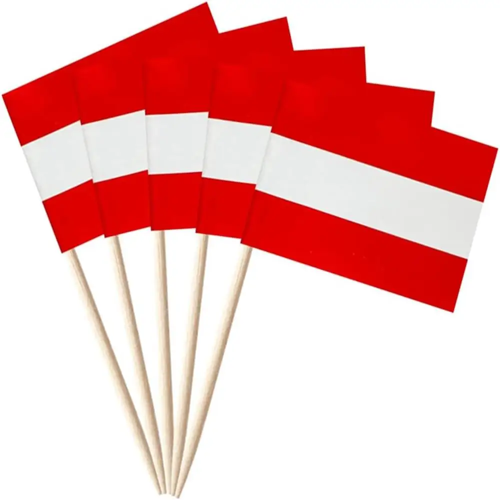 Austria Flag Austrian Toothpick Flags Cocktail Picks Mini Stick Cupcake Toppers Country Picks Party Decoration Celebration