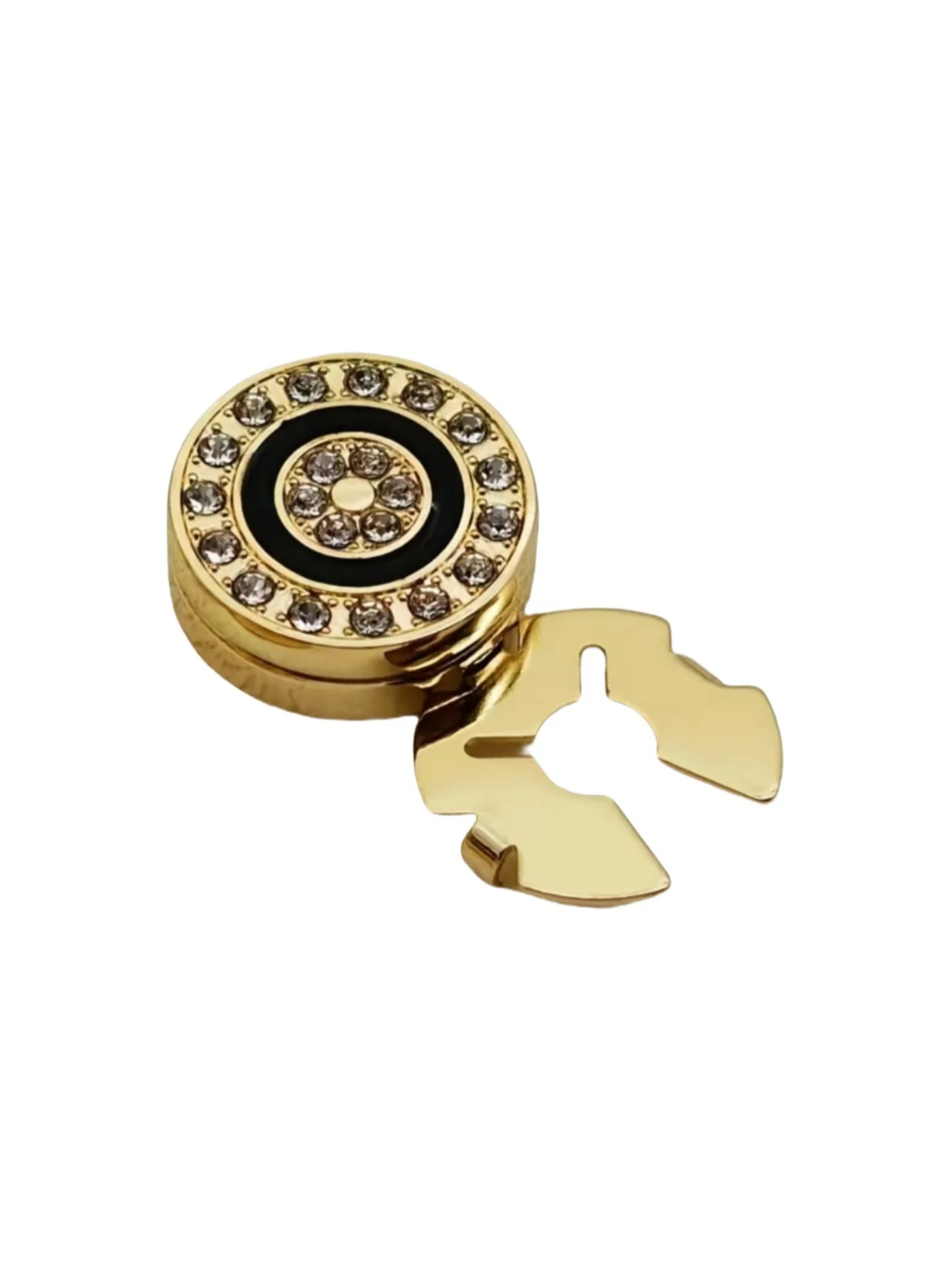 1/2PCS Non-French Shirt Black Rhinestone Cufflinks Geometric Round Button Covers Men Business Dress Wedding Accessories view 5