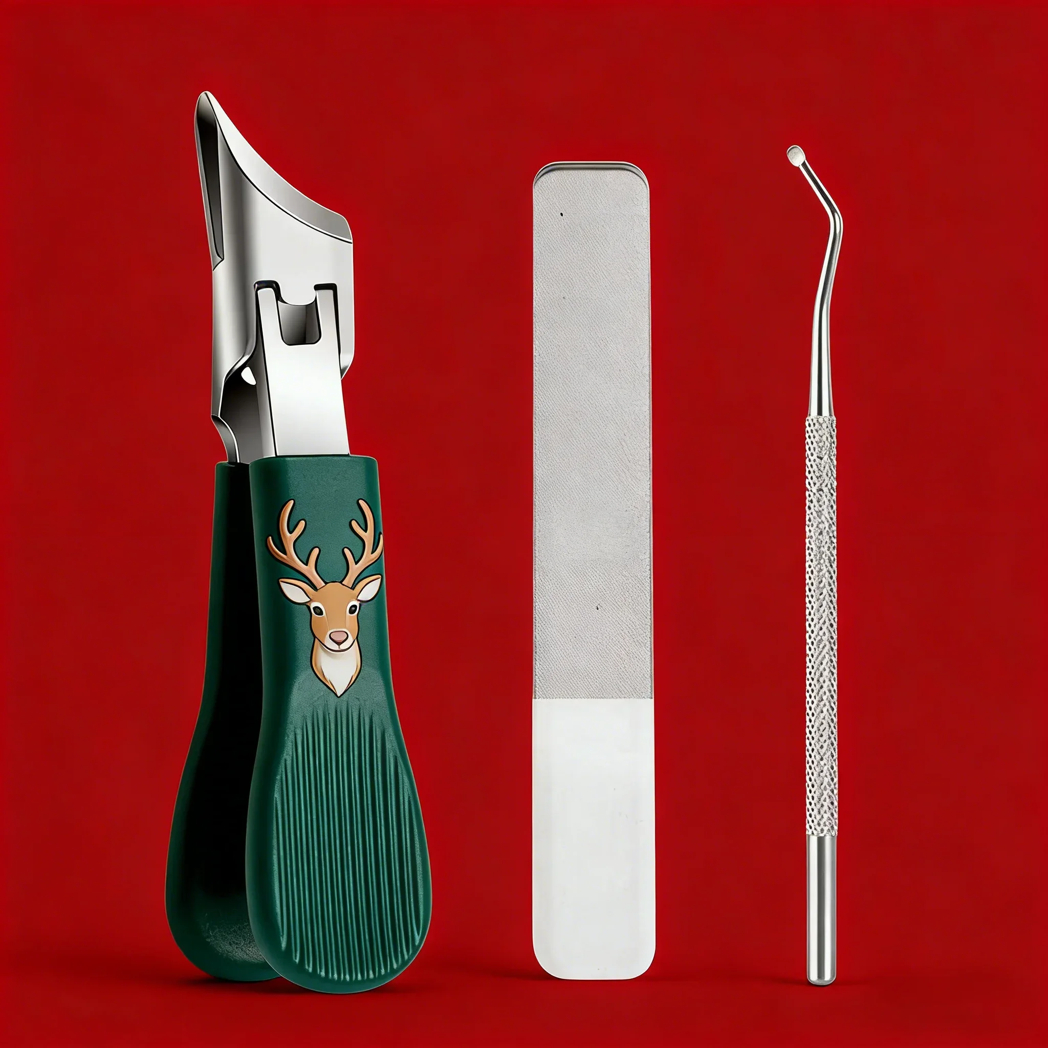 

3-Piece Green Eagle Beak Clipper Set: Must-Have for Thick Nails – Effortless Cutting, Gentle Lifting, Perfect Filing