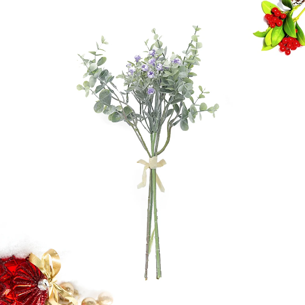 

Artificial Flower Bouquet Eucalyptus Leaf Gypsophila Decor Faux Arrangement Home Party Wedding EventDecorationFlower