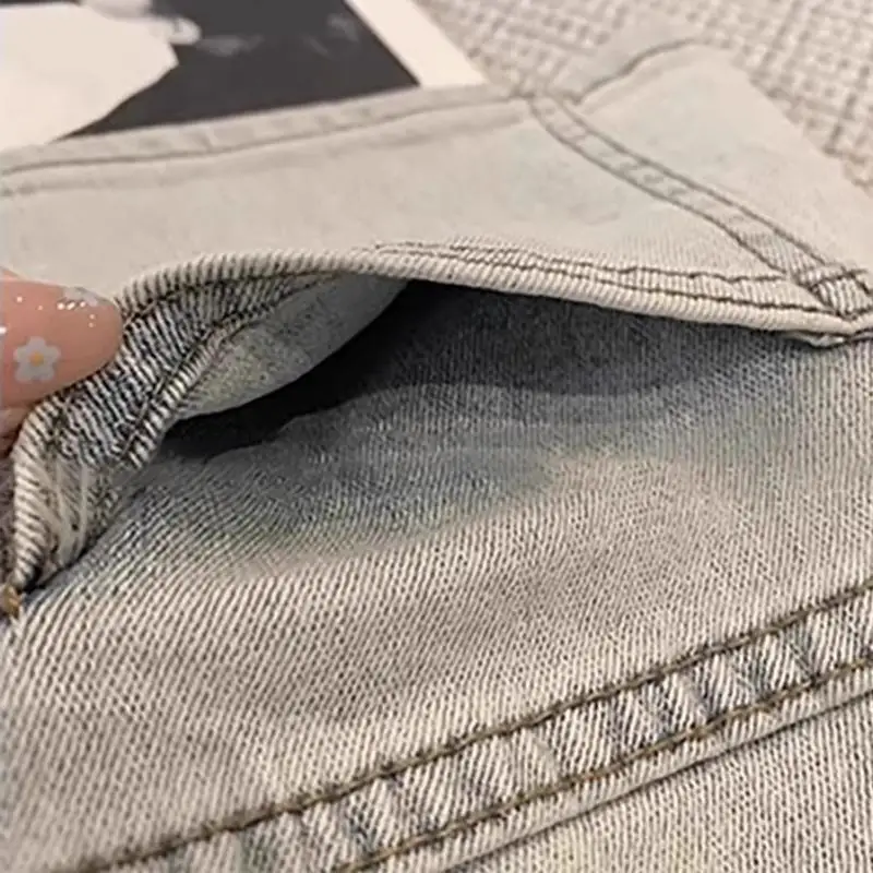Sweet Girl Lace Splicing Denim Shorts Women Summer Vintage Washed Slim Fit Low Waist Mini Jeans Hot Pants