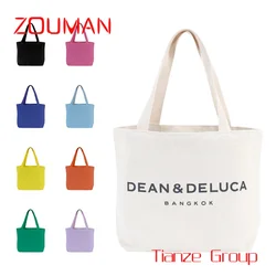 Custom , Custom Logo Printed Eco Friendly Large Plain Reusable Organic Amazom Shopping Tote Bag Cotton Canvas Bag with Pocket